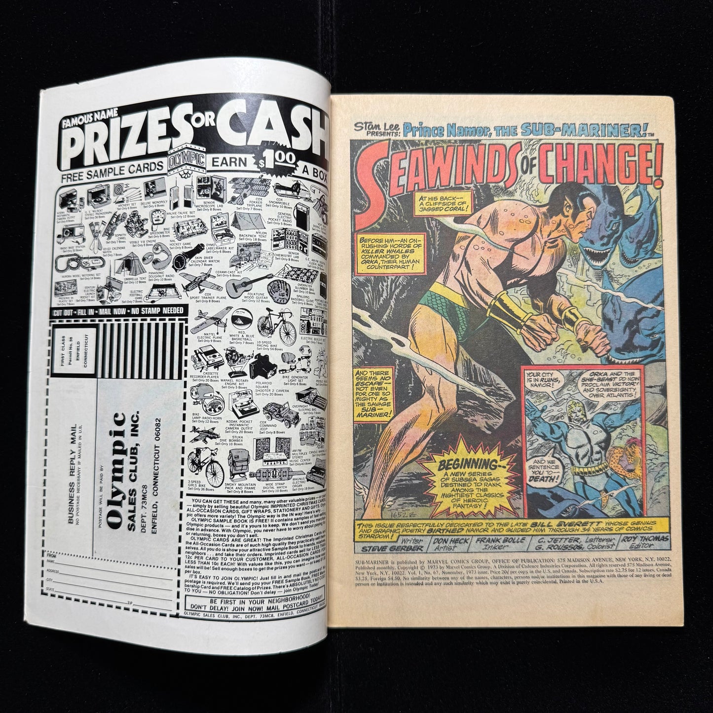 Sub-Mariner 67 - Debut New Sub-Mariner Costume - Bronze Age Marvel Comics 1973