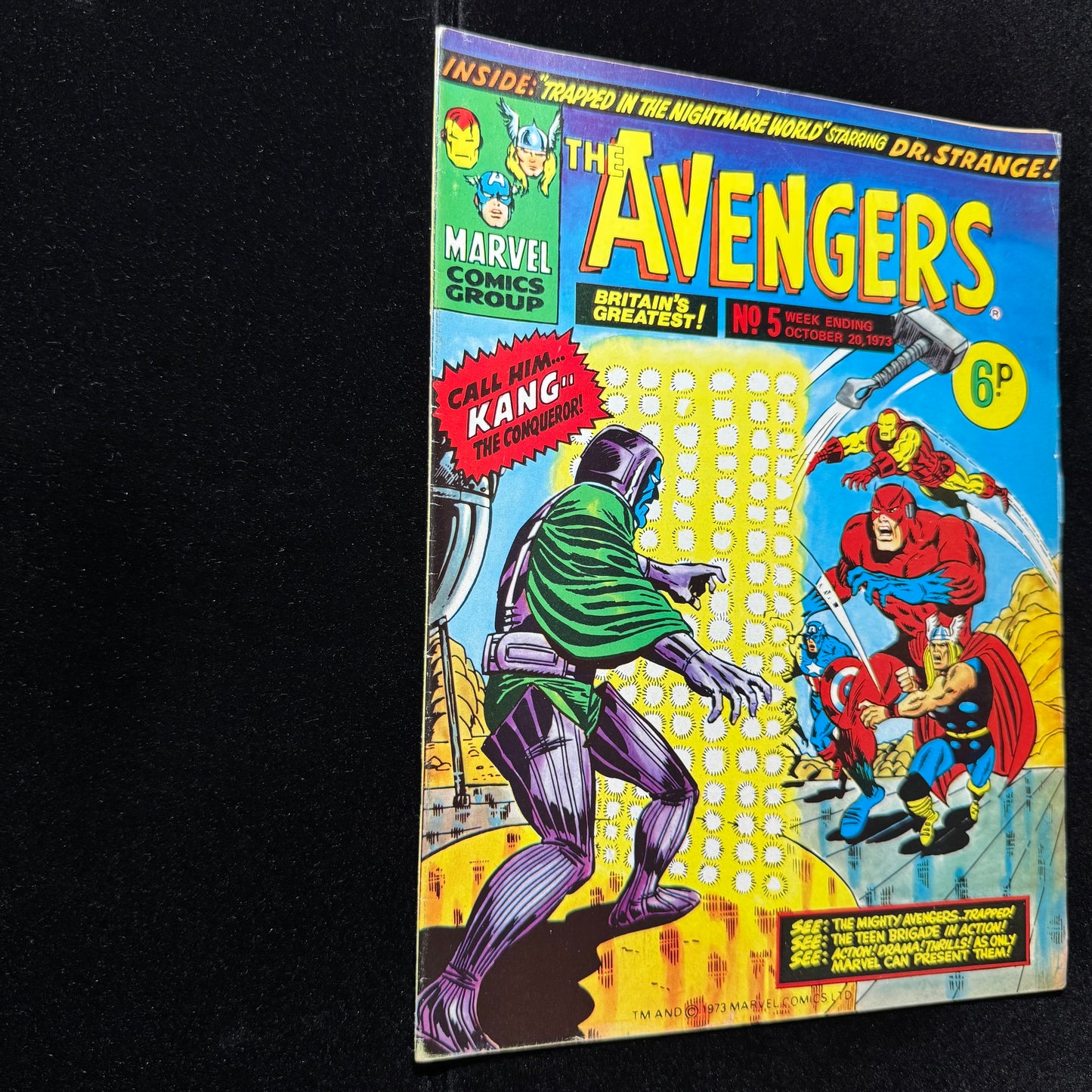 The Avengers 5 - Uk Reprint Of Avengers 8 1st App Kang - Bronze Age Marvel 1973