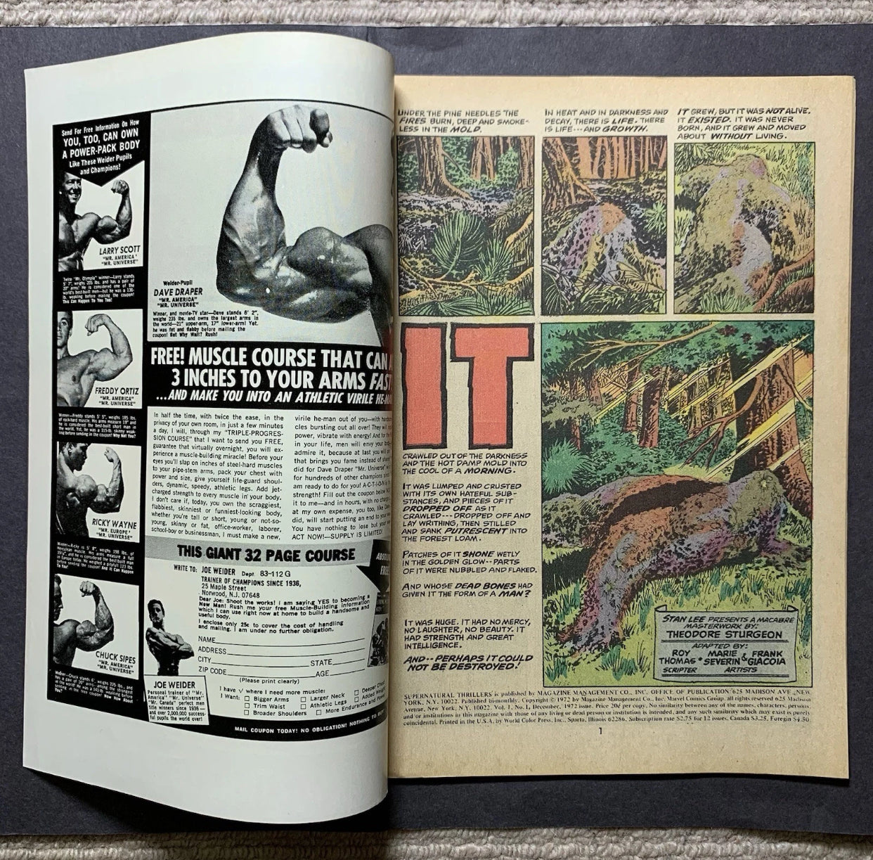 Supernatural Thrillers 1/ Bronze Age marvel comics 1972