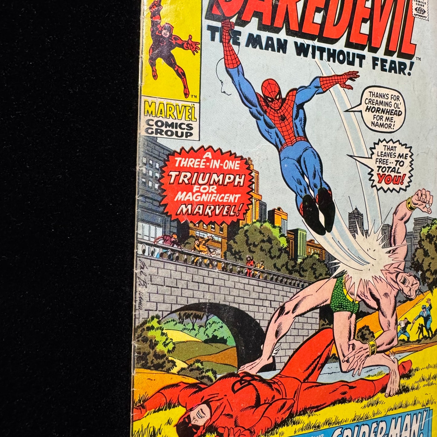 Daredevil 77 - Featuring Spider-Man & Namor - Bronze Age Marvel Comics 1971