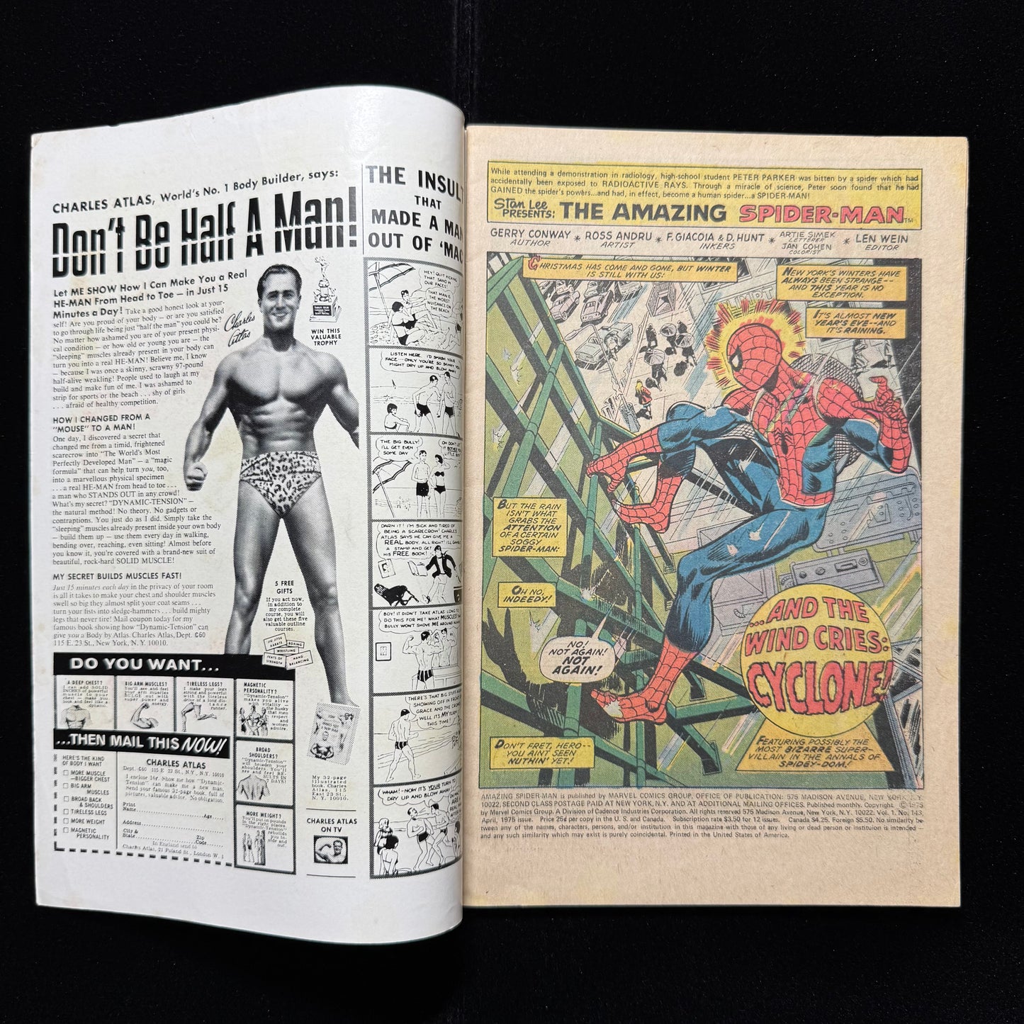 Amazing Spider-Man 143 - Peter And MJ First Kiss - Bronze Age Marvel Comics 1975