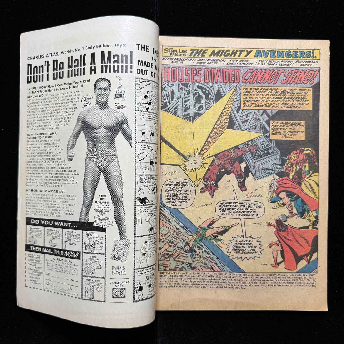 Avengers 121 - Value Stamp Has Been Removed - Bronze Age Marvel Comics 1974