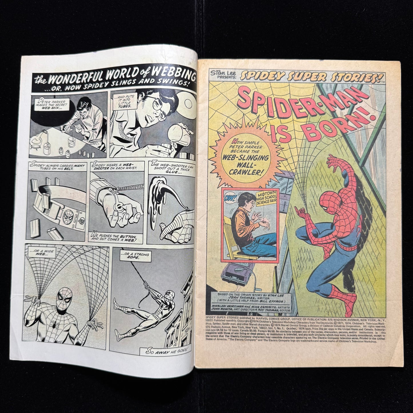 Spidey Super Stories 1 - Origin Of Spider-Man Retold - Bronze Age Marvel 1974