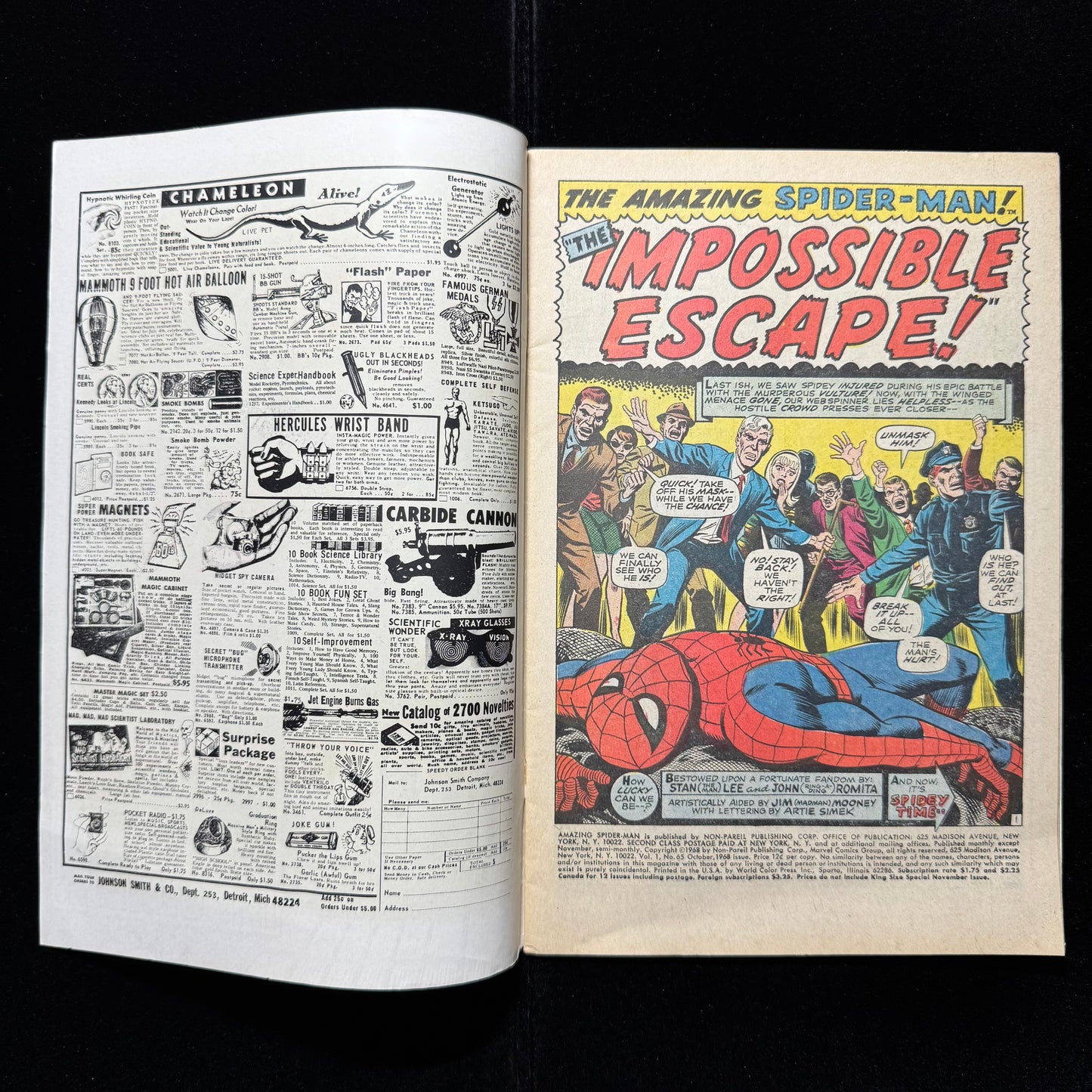 Amazing Spider-Man 65 - Stunning Romita Sr Cover - Silver Age Marvel Comics 1965