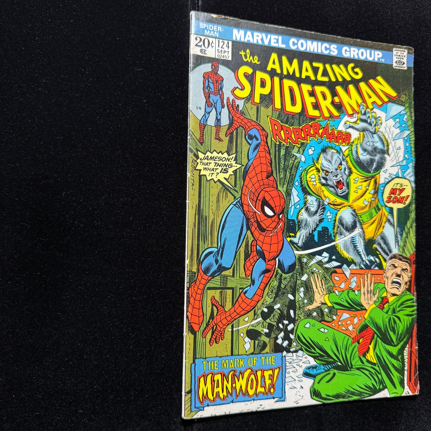 Amazing Spider-Man 124 - 1st App Of Man-Wolf - Bronze Age Marvel Comics 1974