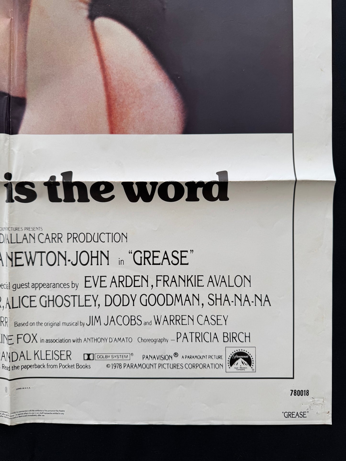 Grease 1978 Original US One Sheet Cinema Poster John Travolta Olivia Newton-John
