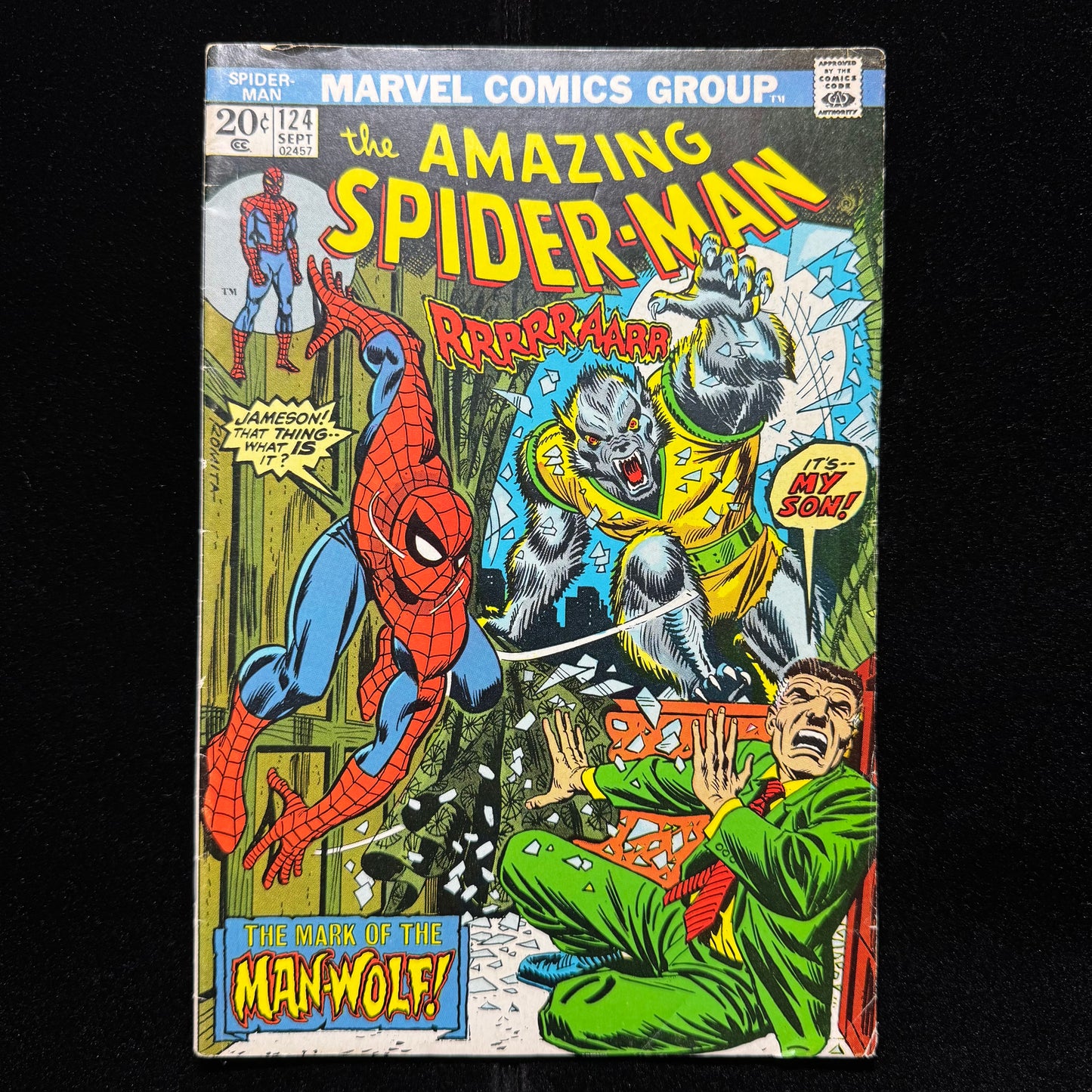 Amazing Spider-Man 124 - 1st App Of Man-Wolf - Bronze Age Marvel Comics 1974