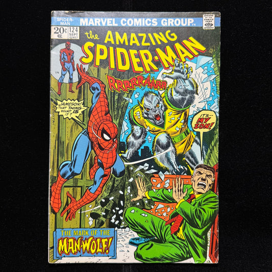 Amazing Spider-Man 124 - 1st App Of Man-Wolf - Bronze Age Marvel Comics 1974