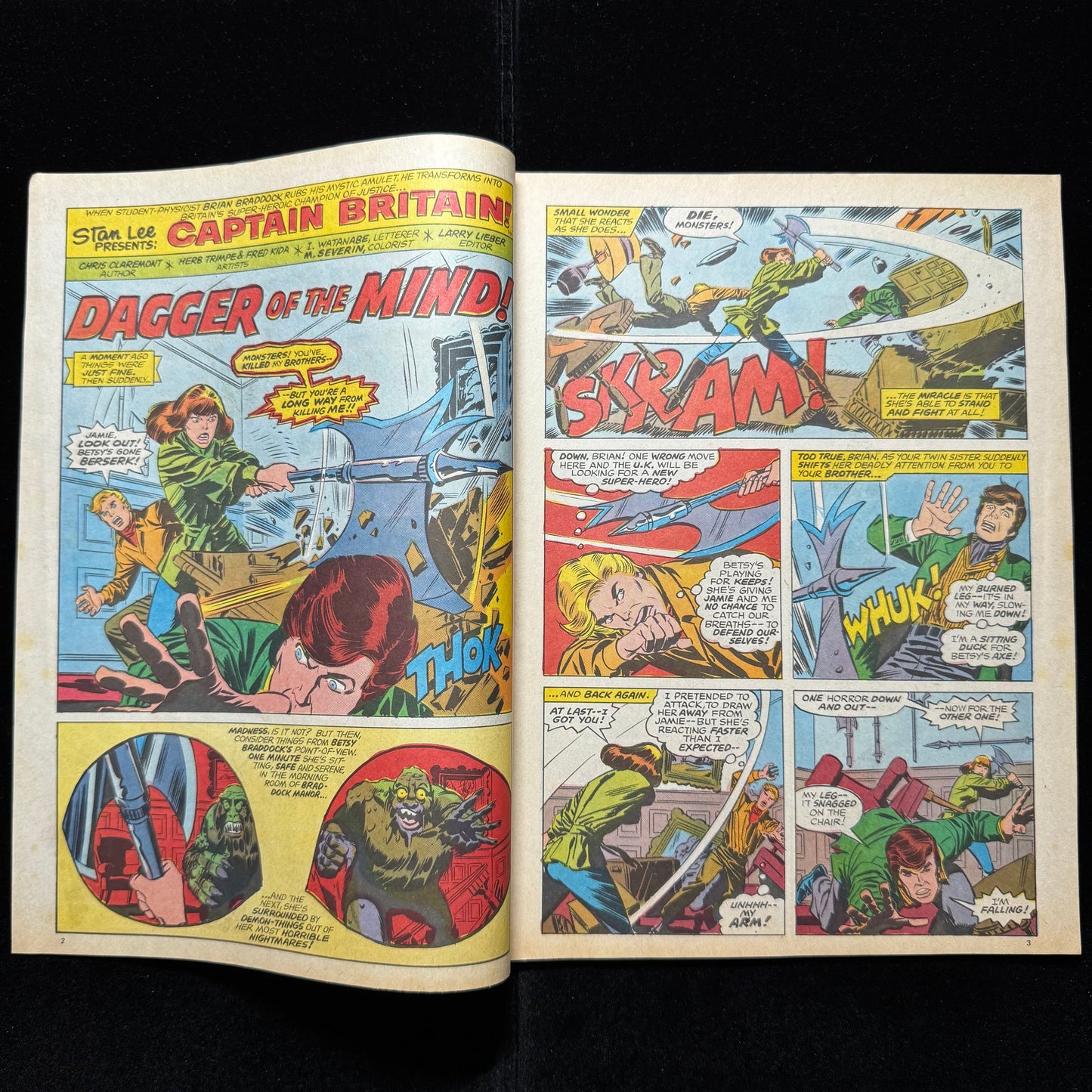 Captain Britain 10 - 1st Cover App Of Betsy Braddock - Bronze Age Marvel 1976