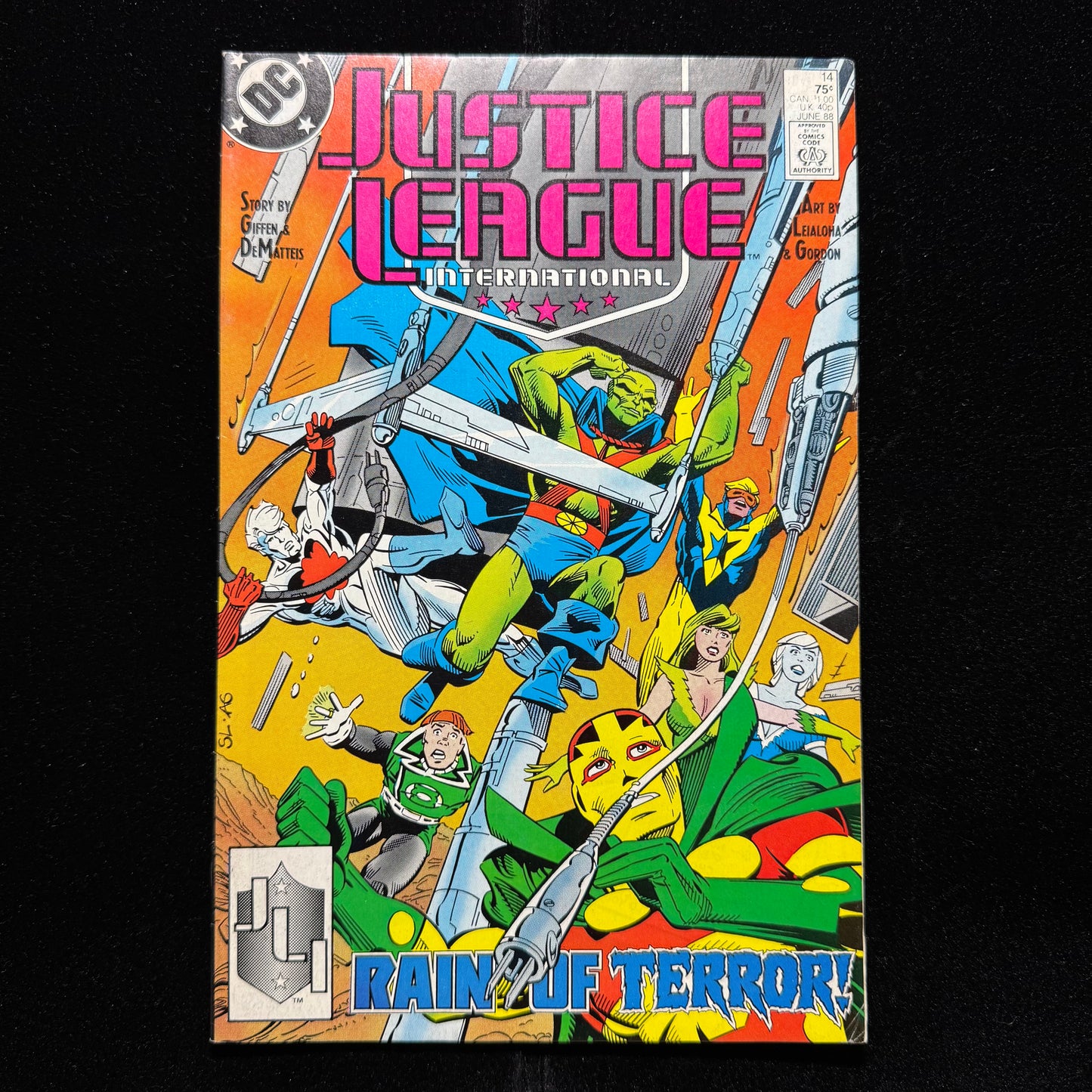 Justice League International 14 - 1st App Manga Khan And L-Ron - Copper Age 1988