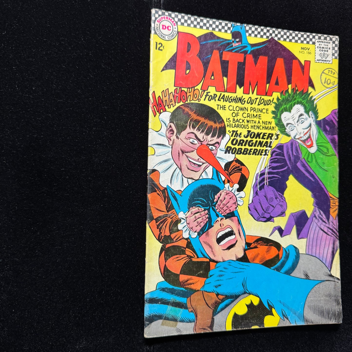 Batman 186 - 1st Appearance Of Gaggy The Clown - Silver Age Dc Comics 1966