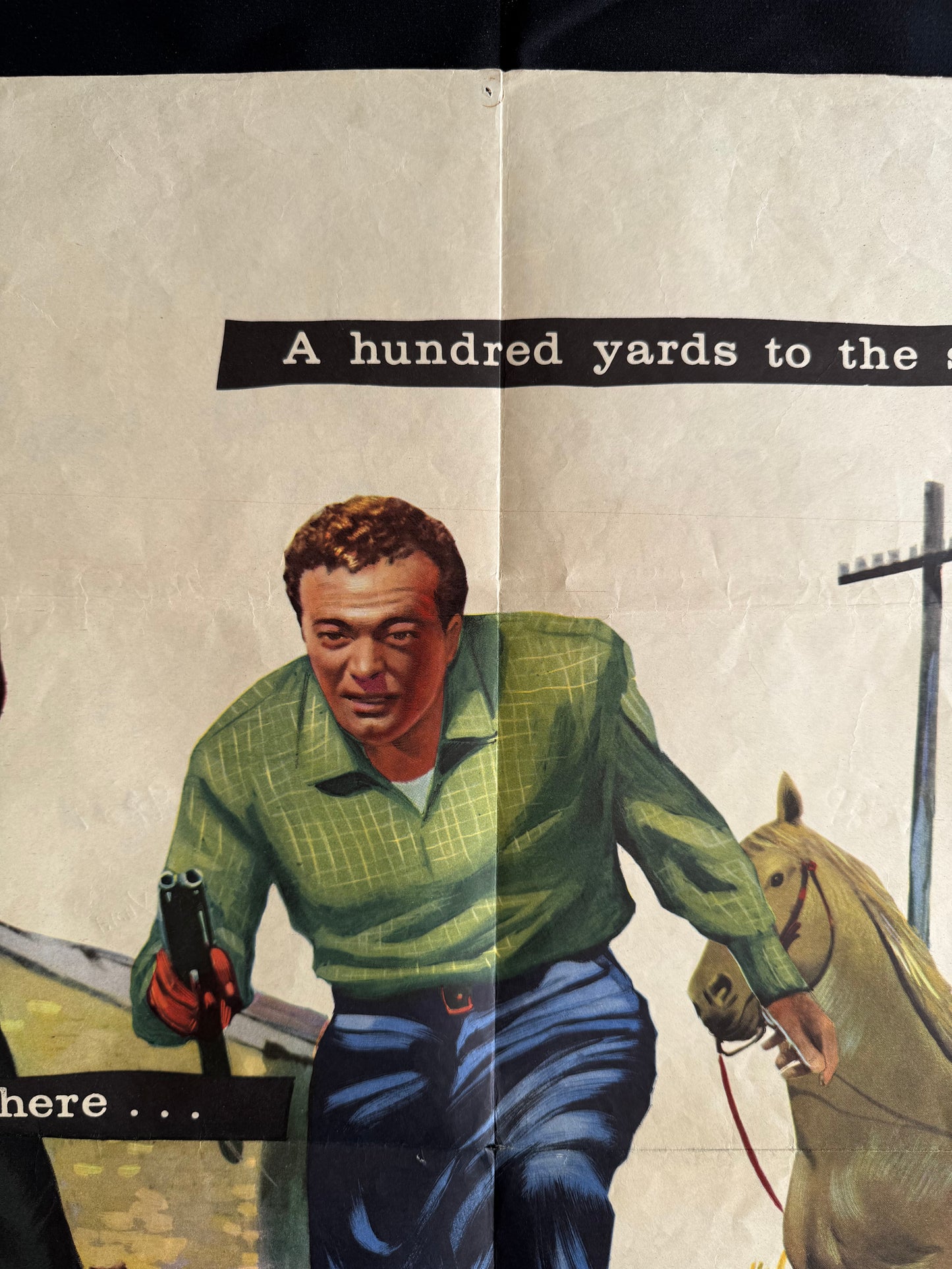 3:10 To Yuma 1957 - Original UK Quad Cinema Poster - Glenn Ford Western - Folded