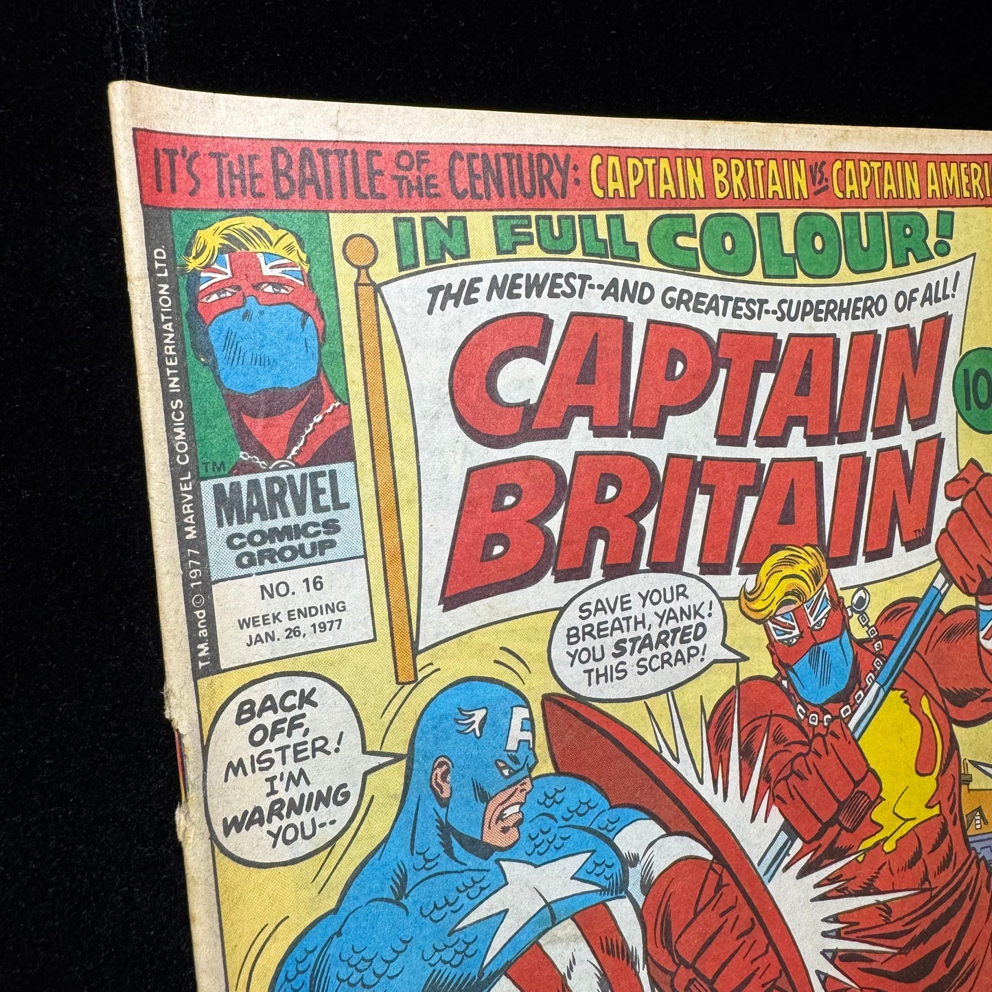 Captain Britain 16 - 1st Meeting Of Cap Britain & Cap America - Bronze Age 1977