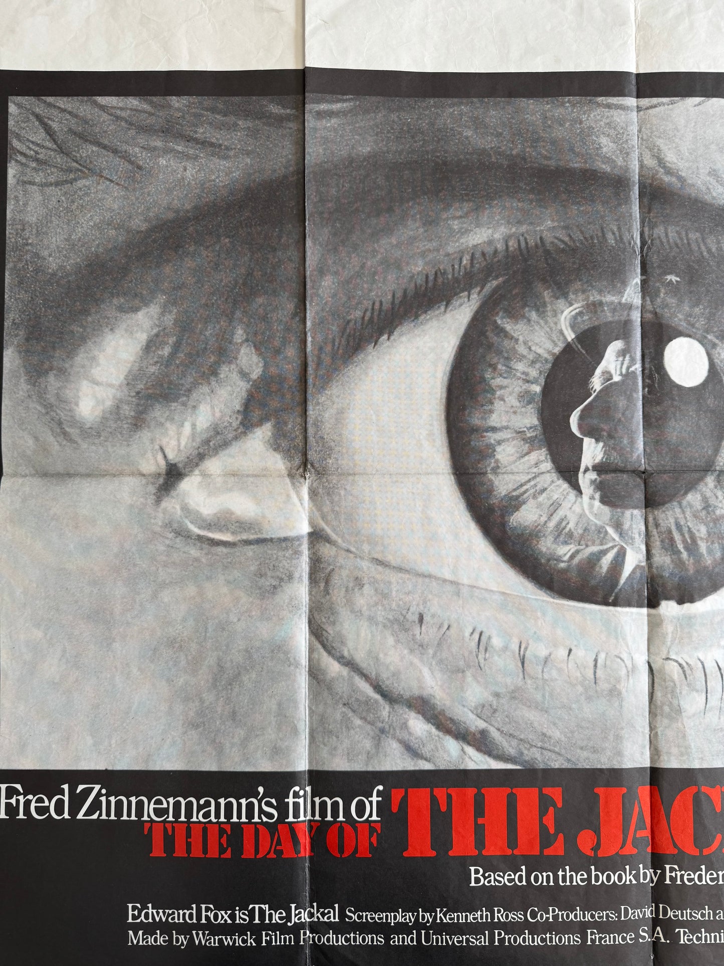 The Day Of The Jackal 1973 - Original UK Quad Cinema Poster - Folded