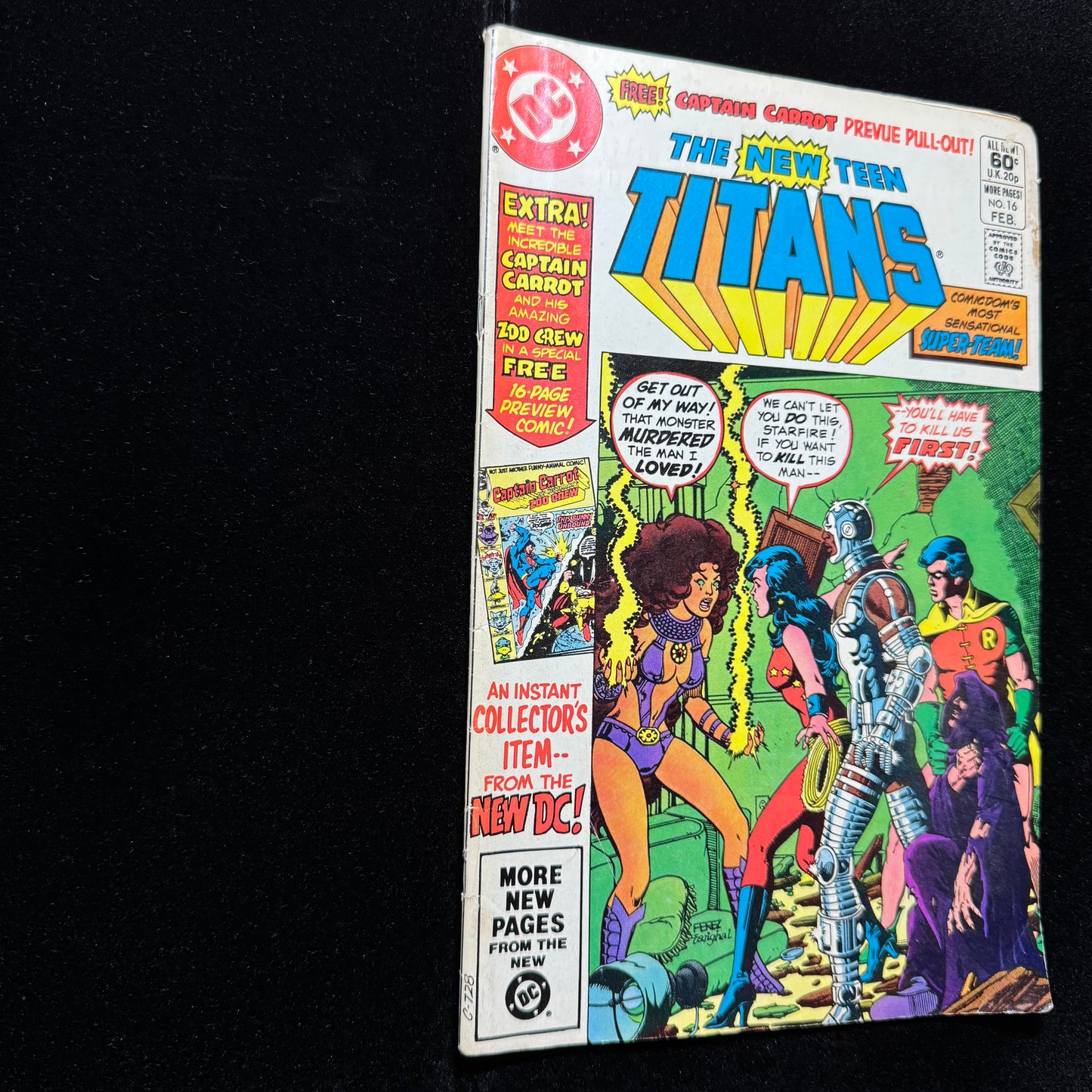 New Teen Titans 16 - 1st App Captain Carrot Zoo Crew - Bronze Age Dc Comics 1982