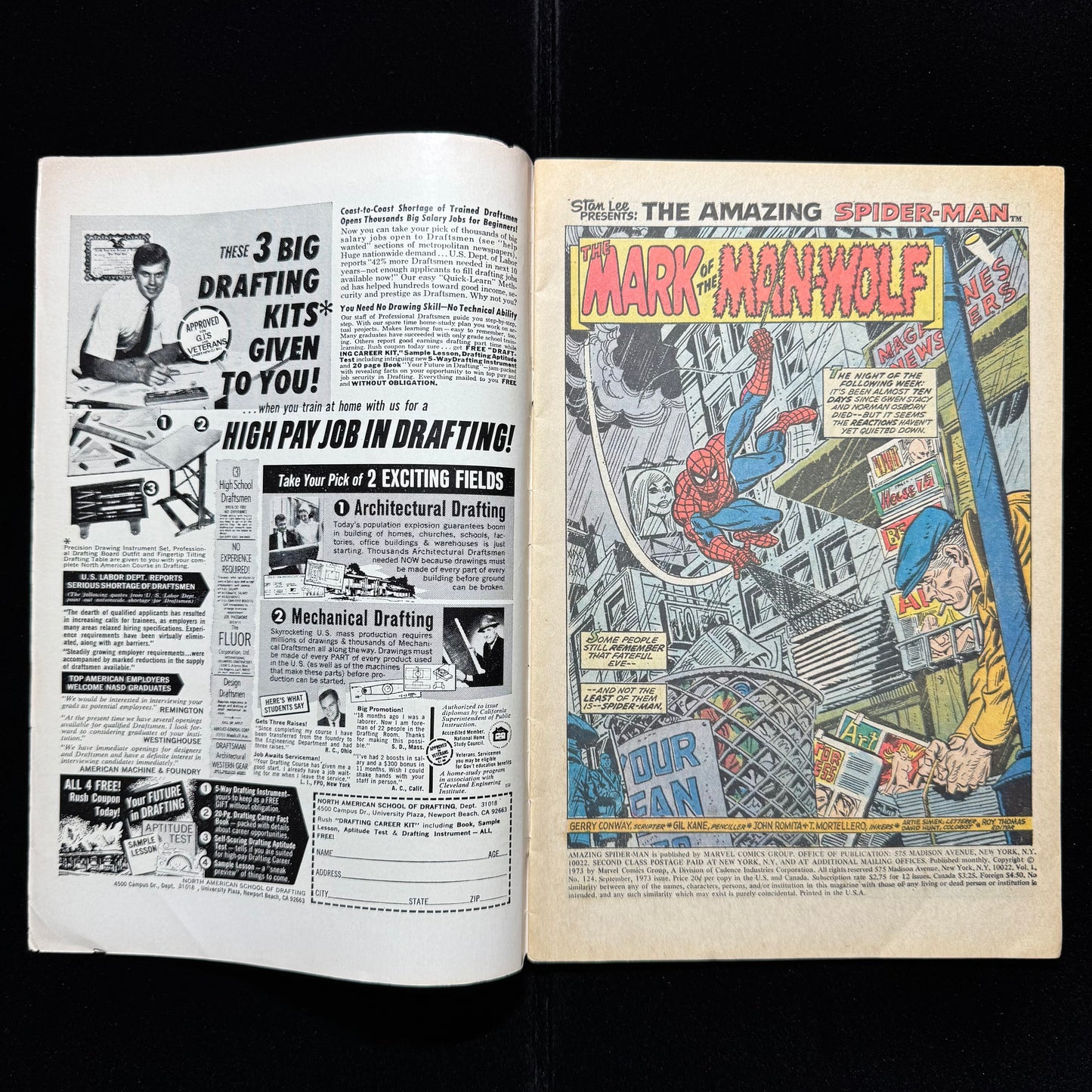 Amazing Spider-Man 124 - 1st App Of Man-Wolf - Bronze Age Marvel Comics 1974
