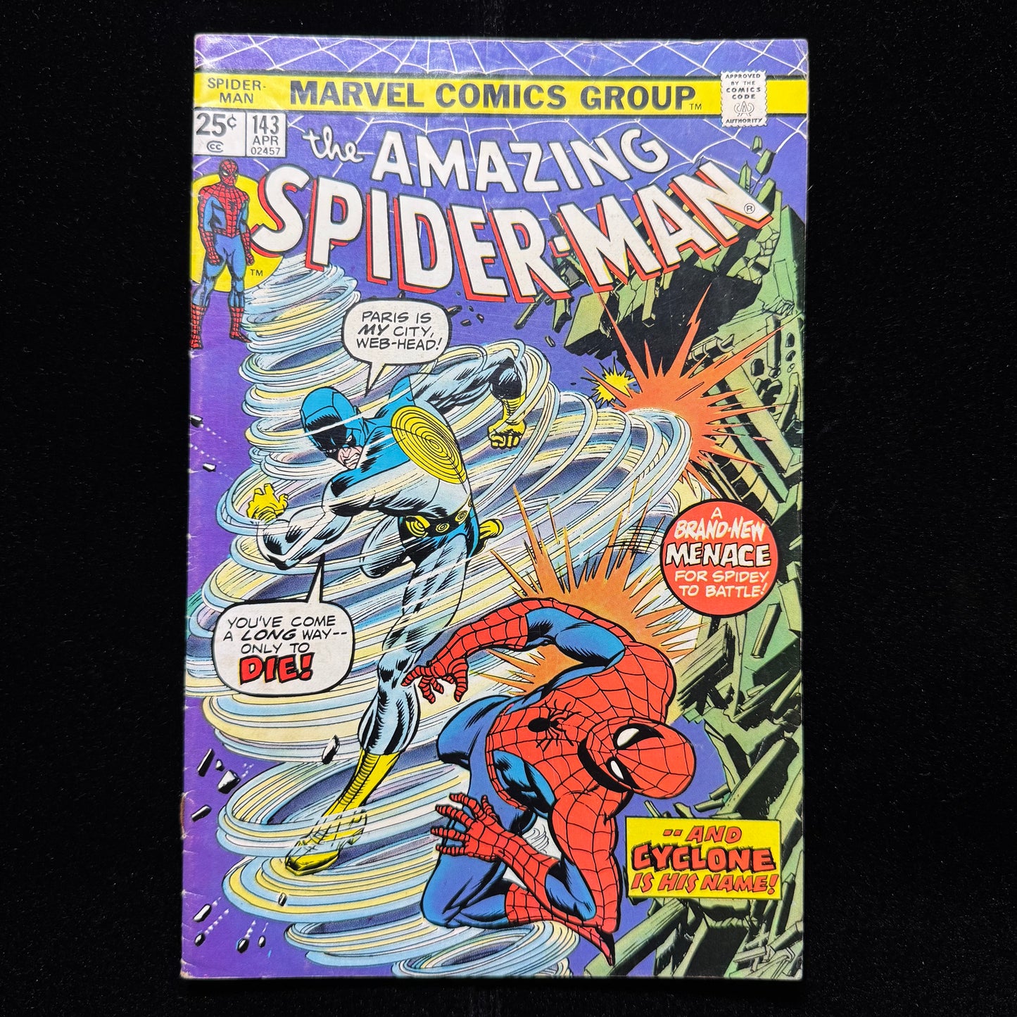Amazing Spider-Man 143 - Peter And MJ First Kiss - Bronze Age Marvel Comics 1975