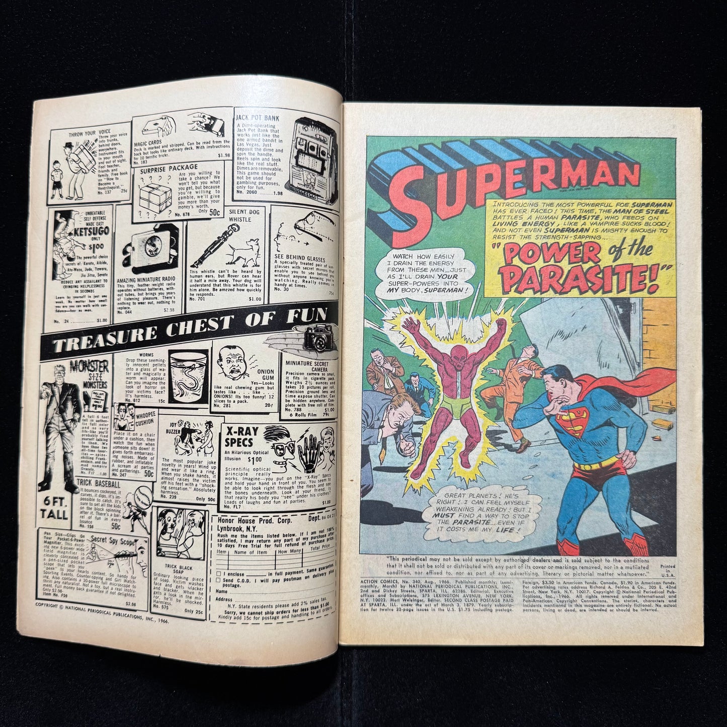 Action Comics 340 - 1st Appearance Of Parasite - Silver Age Dc Comics 1966