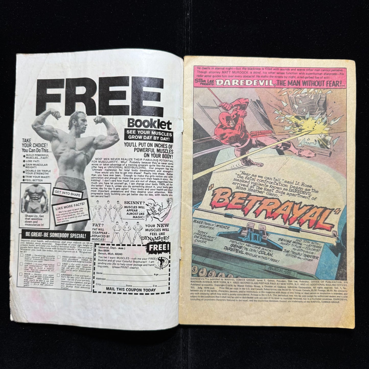Daredevil 153 - 1st Appearance Of Ben Urich - Bronze Age Marvel Comics 1978