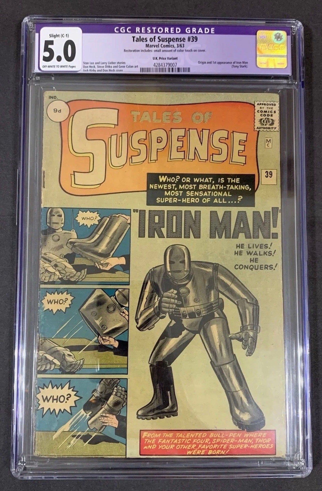 Tales Of Suspense 39/ CGC 5.0 Restored (purple Label)/ Marvel Comics 1963