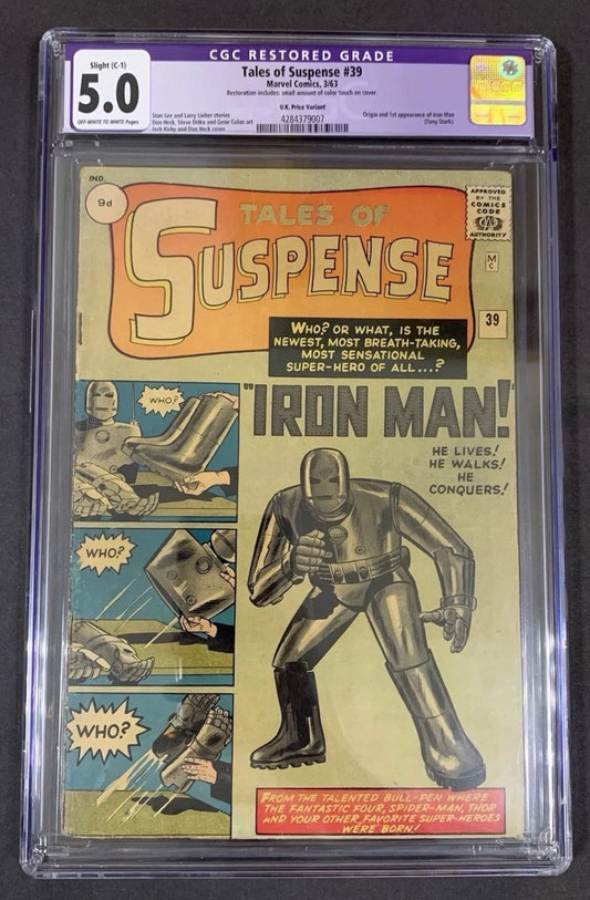 Tales Of Suspense 39/ CGC 5.0 Restored (purple Label)/ Marvel Comics 1963
