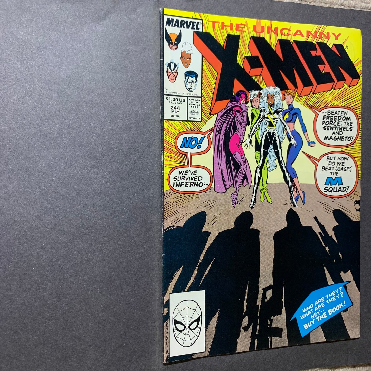Uncanny x-men 244/ copper age marvel comics 1989