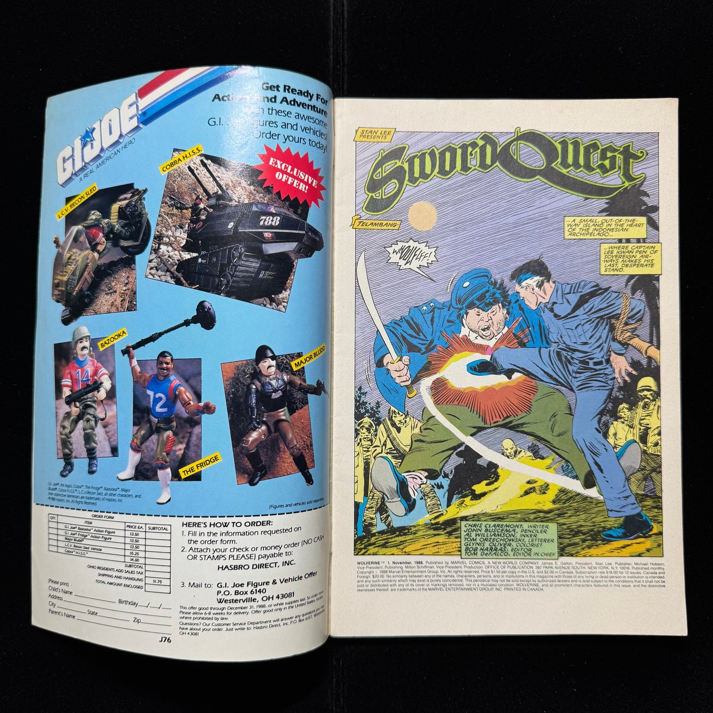 Wolverine 1 - Premiere Issue + 1st Wolverine Black Suit - Copper Age Marvel 1988