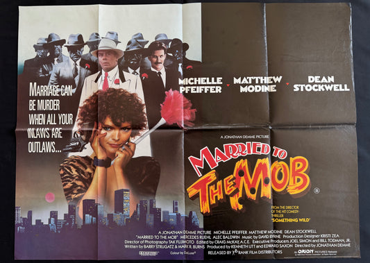 Married To The Mob 1988 - Original UK Quad Cinema Poster - Folded