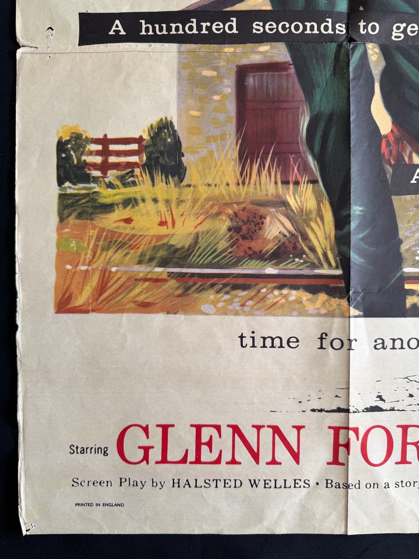3:10 To Yuma 1957 - Original UK Quad Cinema Poster - Glenn Ford Western - Folded