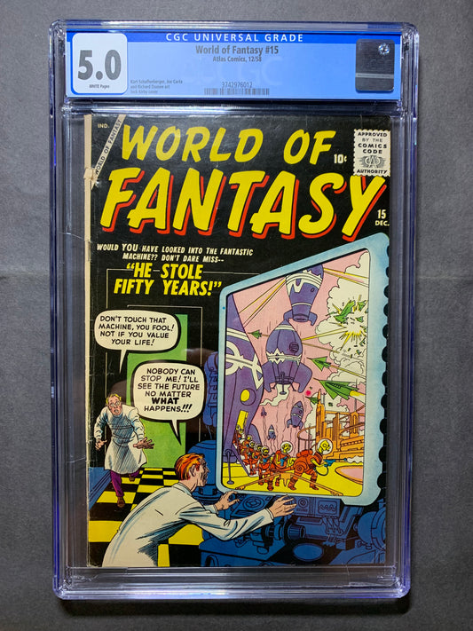World of fantasy 15/ cgc graded 5.0/ golden age atlas (marvel) comics 1958