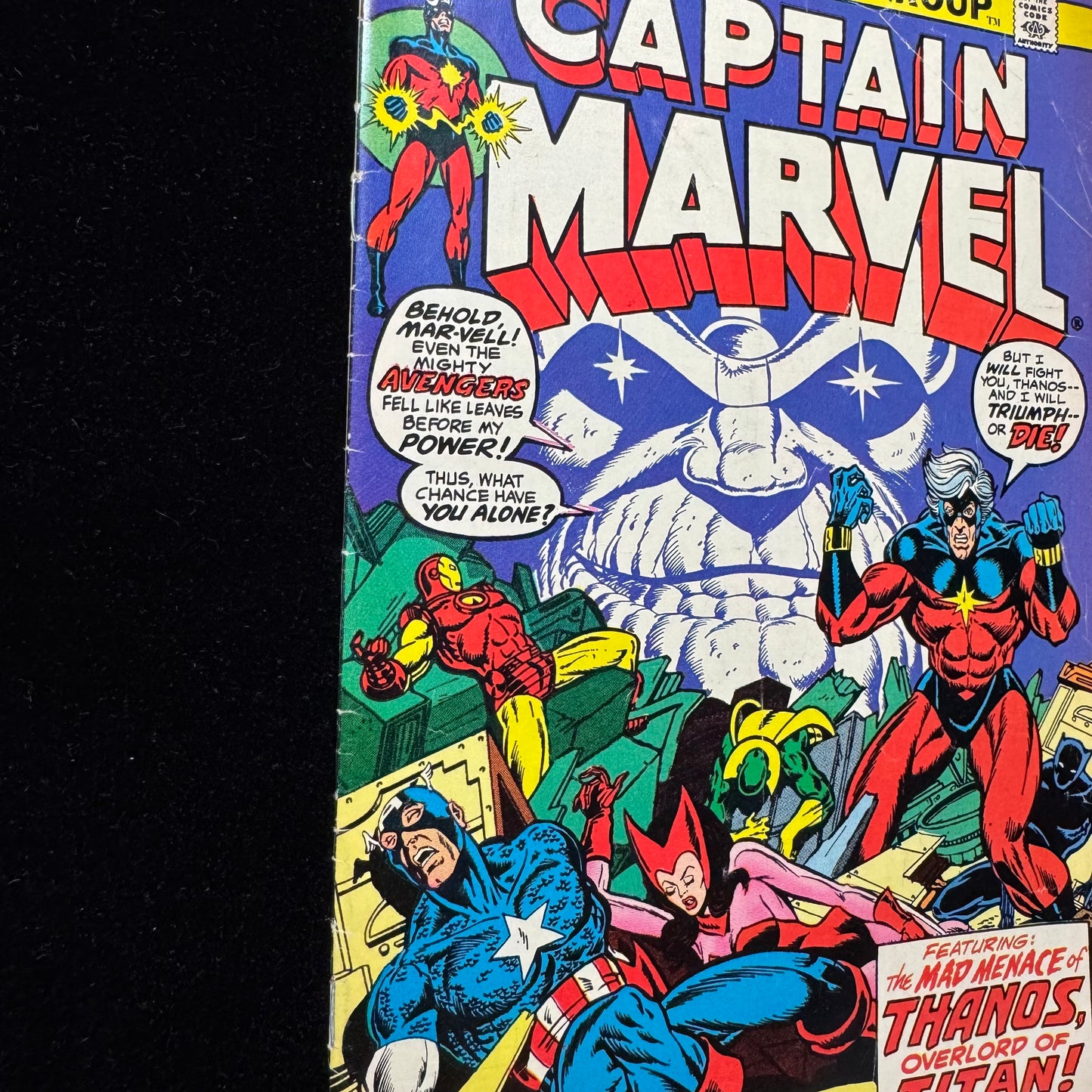 Captain Marvel 28 - 4th App Thanos/ 3rd App Drax - Bronze Age Marvel Comics 1973