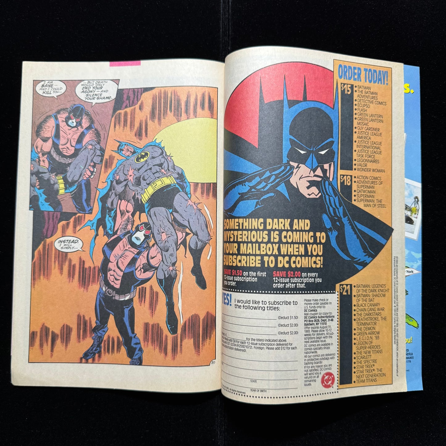 Batman 497 - Bane Breaks Batman’s Back - Variant - Modern Age Dc Comics 1993