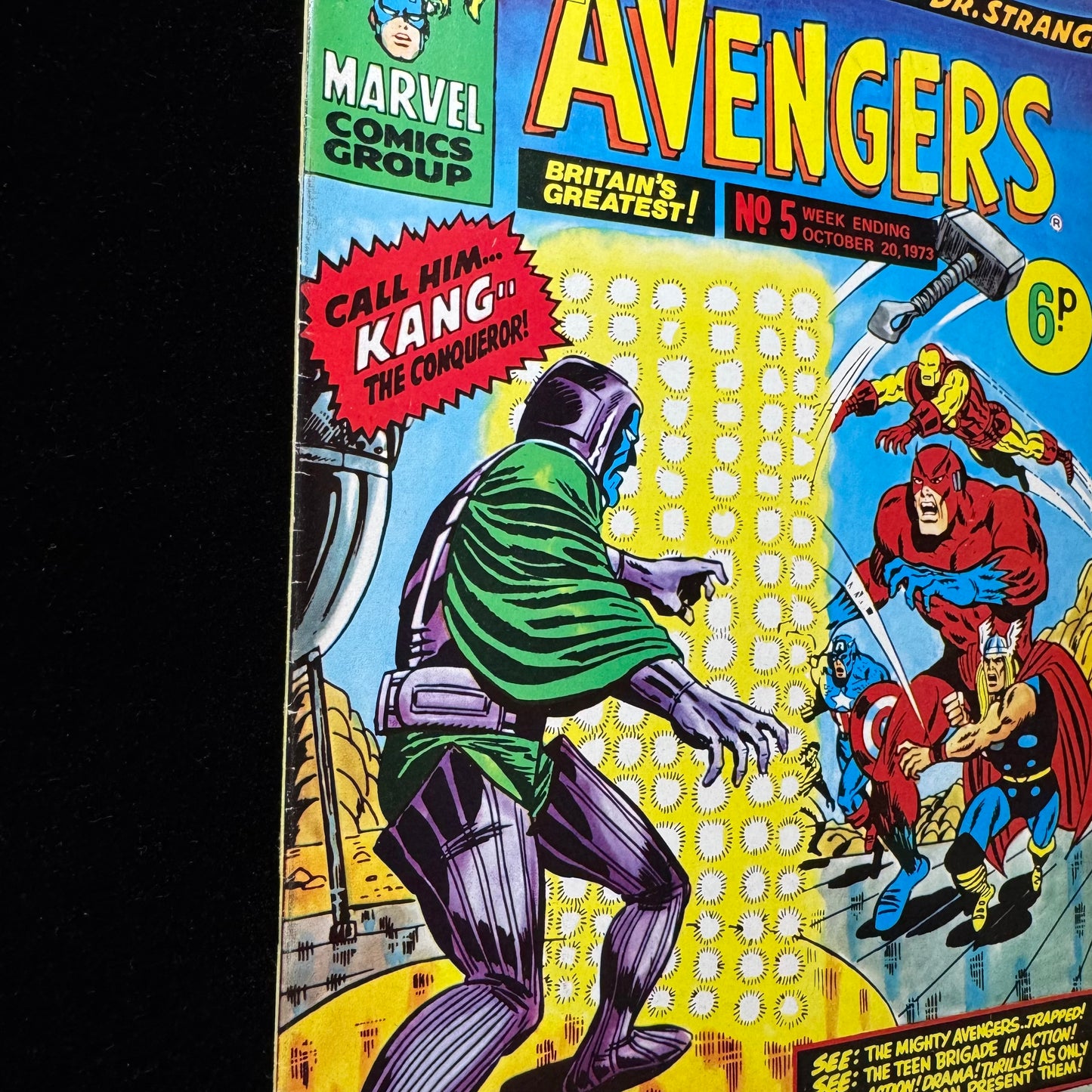 The Avengers 5 - Uk Reprint Of Avengers 8 1st App Kang - Bronze Age Marvel 1973