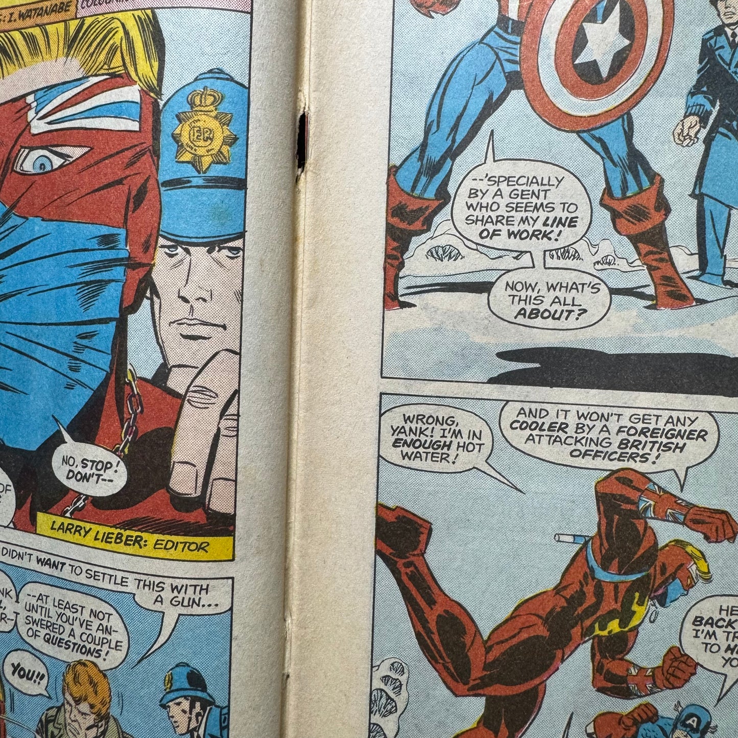 Captain Britain 16 - 1st Meeting Of Cap Britain & Cap America - Bronze Age 1977