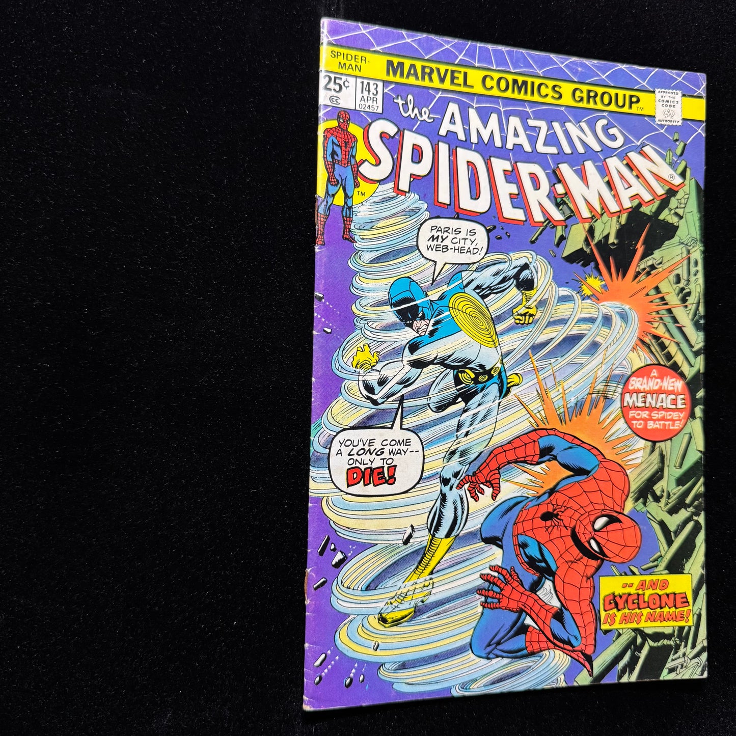 Amazing Spider-Man 143 - Peter And MJ First Kiss - Bronze Age Marvel Comics 1975