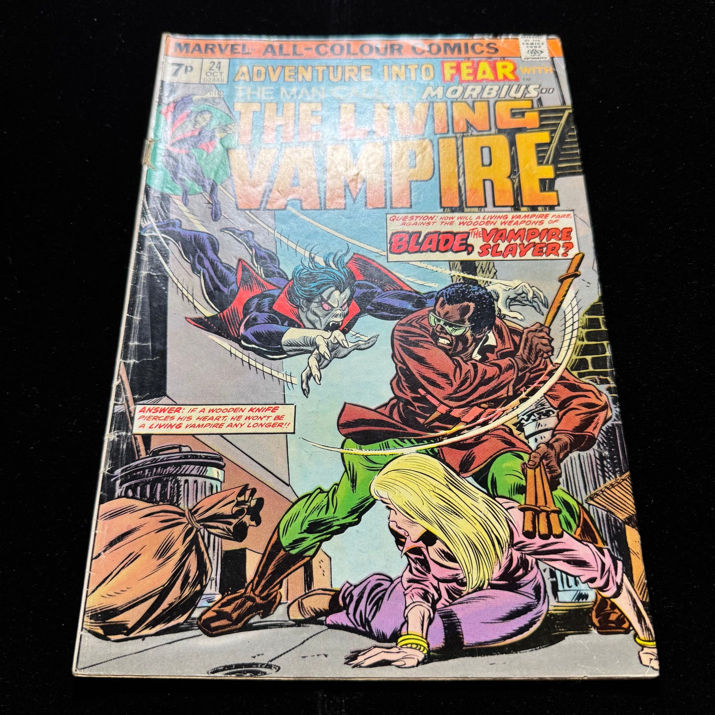Adventure Into Fear 24 - Blade And Morbius 1st Meet - Bronze Age Marvel 1974