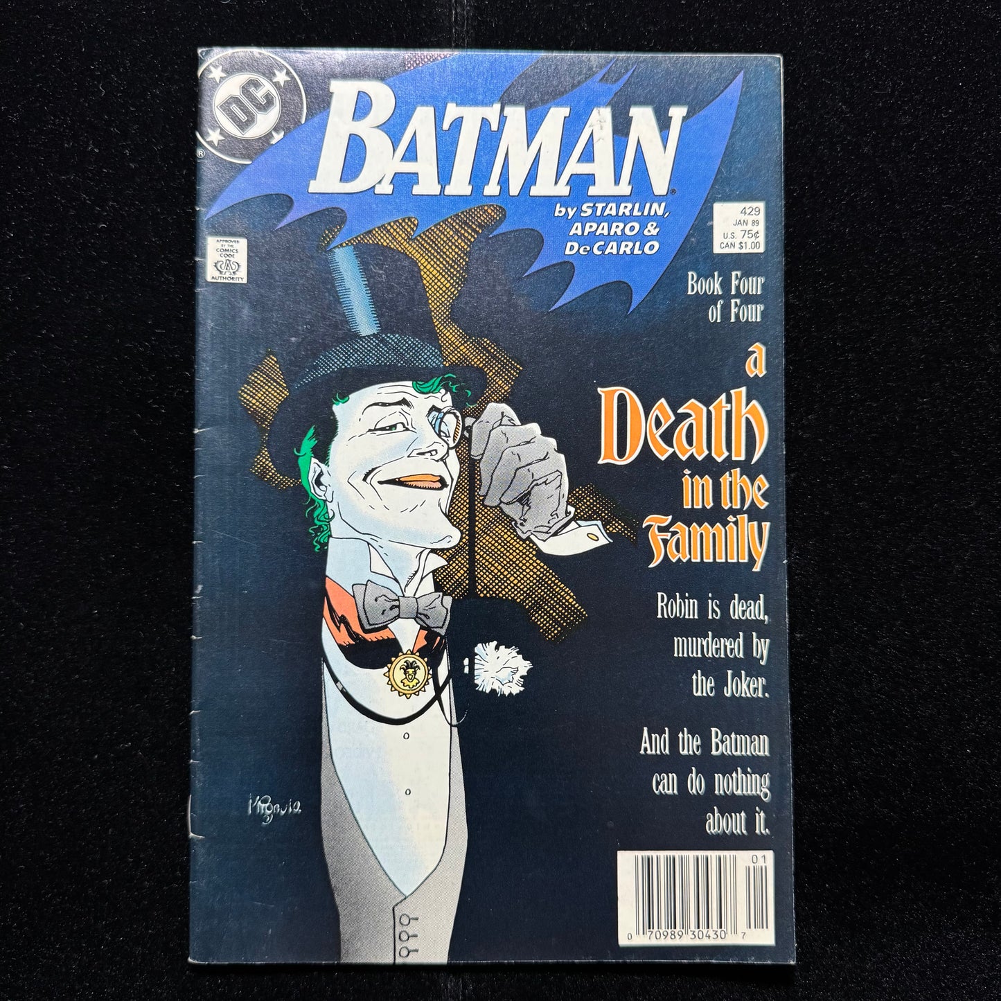 Batman 429 - Death In The Family Part 4 - Newsstand - Copper Age Dc Comics 1989